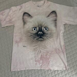 The Mountain Siamese Cat Tee - Light Pink
